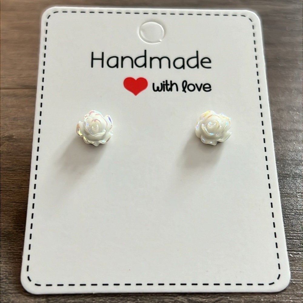 Handmade rose earrings